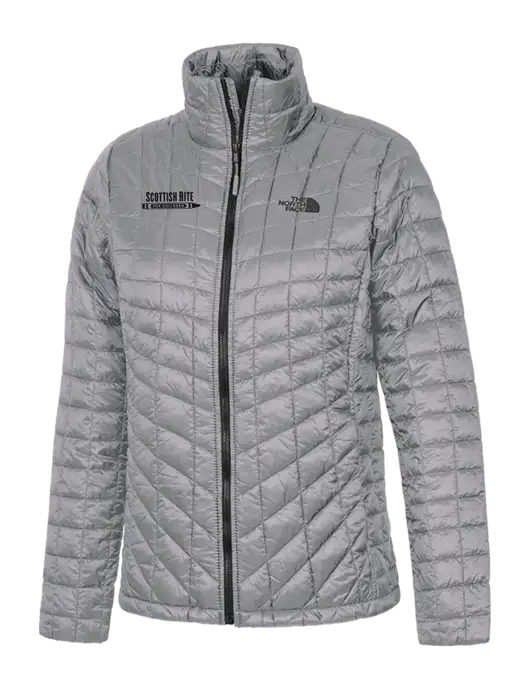 North Face Womens Medium Grey ThermoBall Trekker Jacket w/Scottish Rite for Children Logo