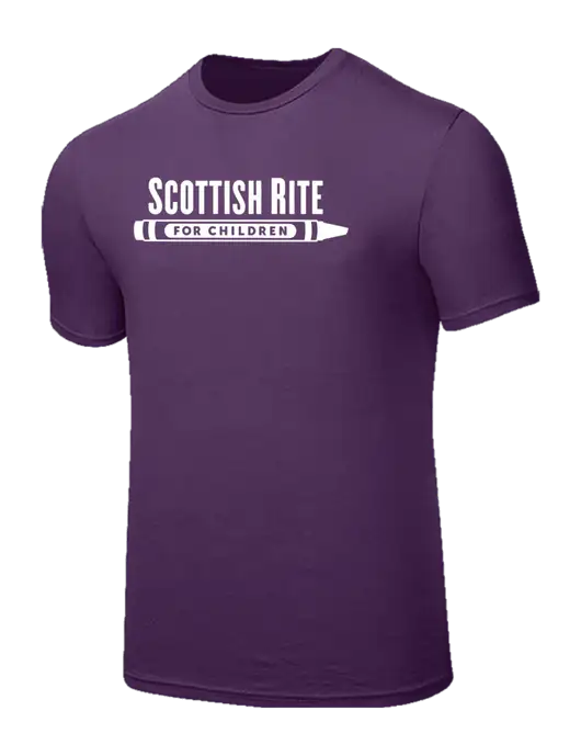 Seriously Soft Eggplant Purple T-Shirt w/Scottish Rite for Children Logo