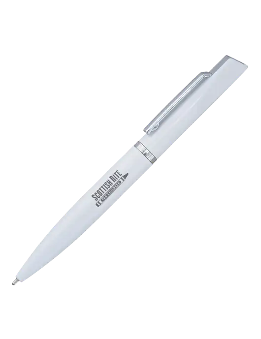 Santos White Pen - Black Ink w/Scottish Rite for Children Logo