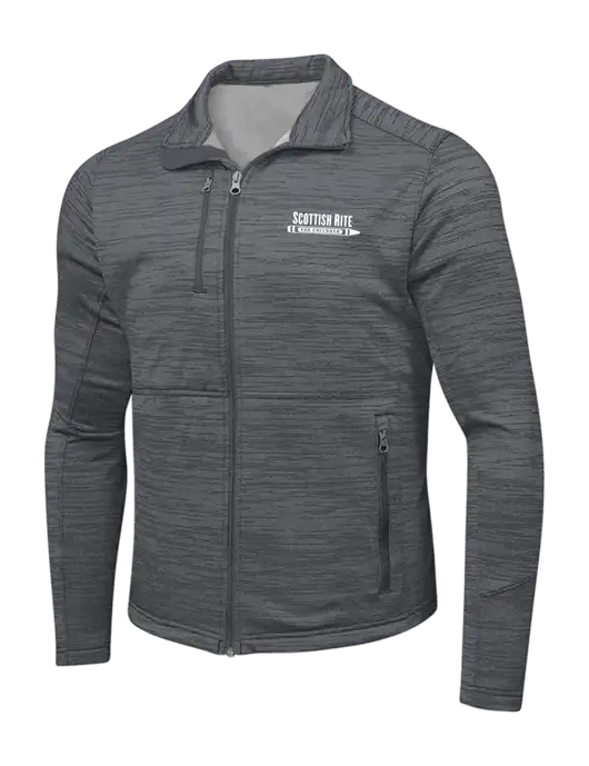 Medium Grey Digi Stripe Fleece Jacket w/Scottish Rite for Children Logo