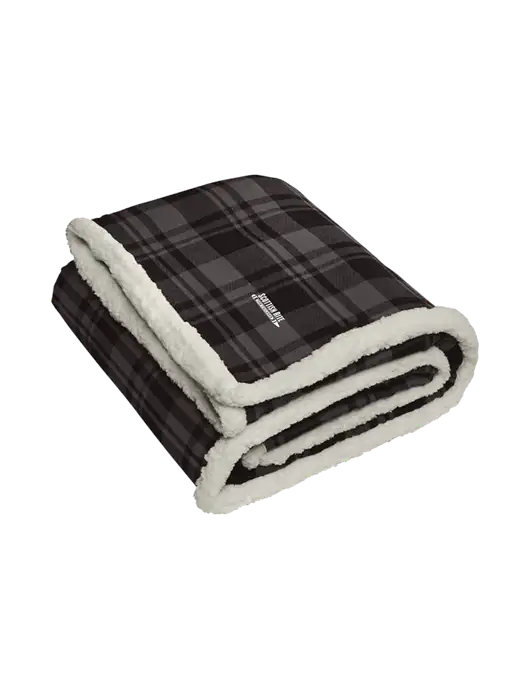 Charcoal/Medium Grey Flannel  Sherpa Blanket w/Scottish Rite for Children Logo