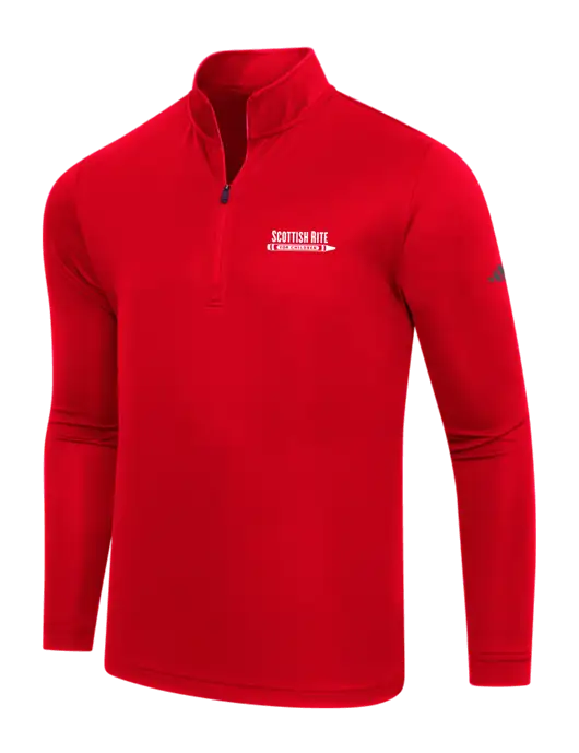 Adidas Red Lightweight Quarter Zip Pullover w/Scottish Rite for Children Logo