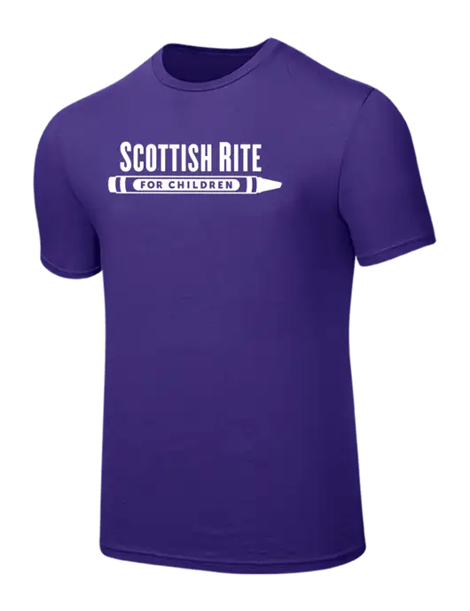 Seriously Soft Purple T-Shirt w/Scottish Rite for Children Logo