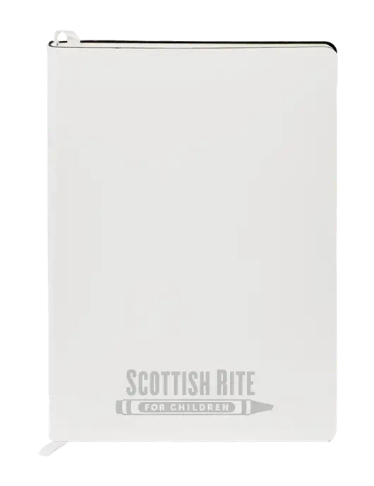 Fabrizio White Soft Cover 5.75 x 8.125 Journal w/Scottish Rite for Children Logo