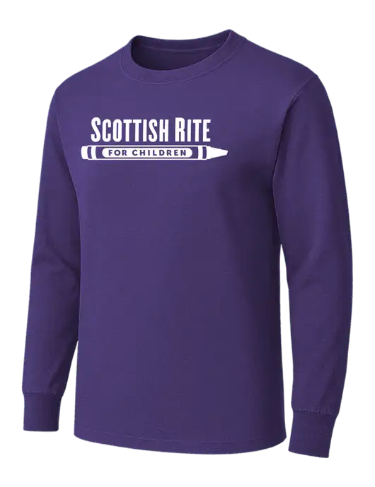 Purple Heavyweight Long Sleeve 6.1 oz T-Shirt w/Scottish Rite for Children Logo