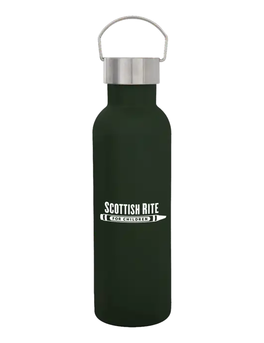 28 oz Dark Green Bubbli Stainless Steel Bottle w/Scottish Rite for Children Logo