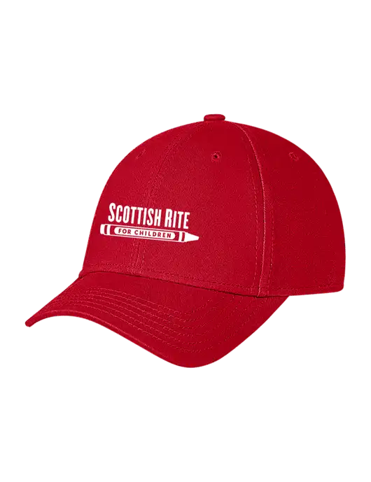 Red Structured Soft Snap Closure Hook & Loop Cap w/Scottish Rite for Children Logo