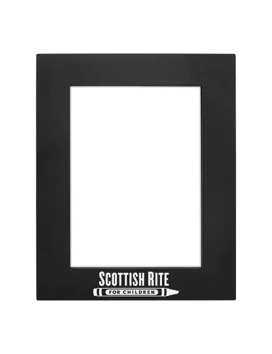 Black Aluminum Photo Frame, 5 x 7 w/Scottish Rite for Children Logo