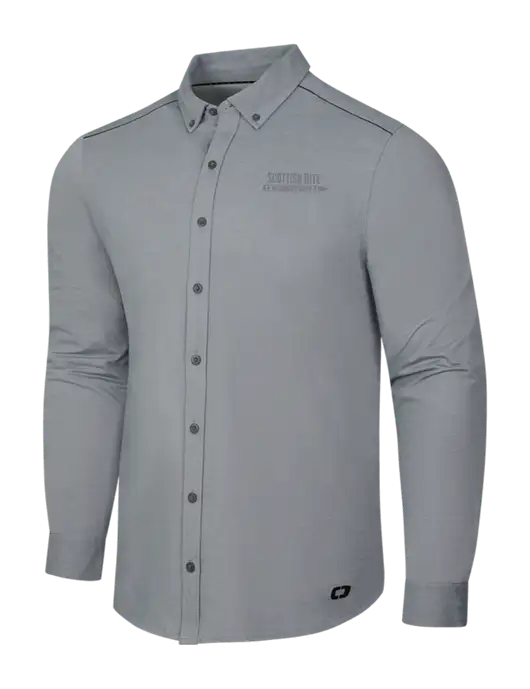 OGIO Medium Grey Heather Modern Code Stretch Button-Up Shirt w/Scottish Rite for Children Logo
