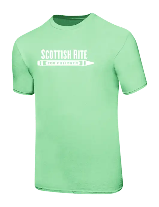 Ring Spun Light Green 4.5 oz T-Shirt w/Scottish Rite for Children Logo