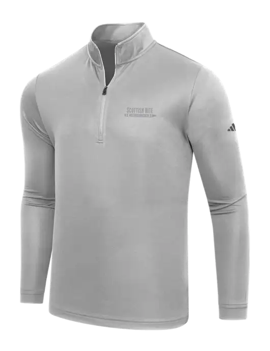 Adidas Medium Grey  Lightweight Quarter Zip Pullover w/Scottish Rite for Children Logo