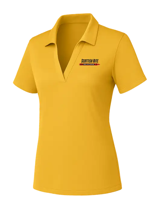 Yellow Gold Womens PosiCharge RacerMesh Polo w/Scottish Rite for Children Logo