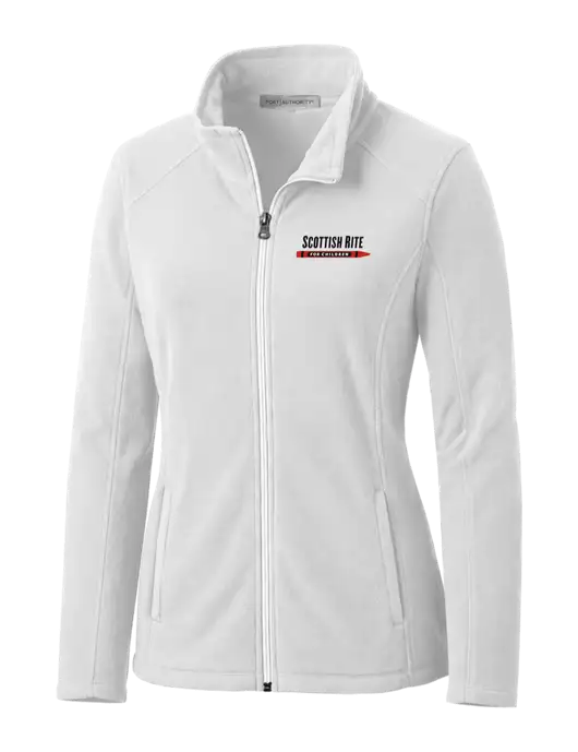 White Womens Microfleece Jacket w/Scottish Rite for Children Logo