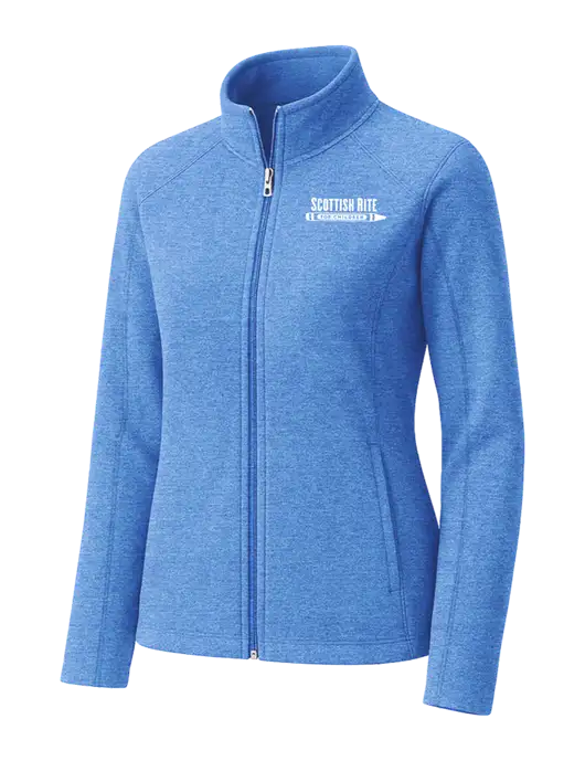 Light Royal Heather Womens Microfleece Full-Zip Jacket w/Scottish Rite for Children Logo