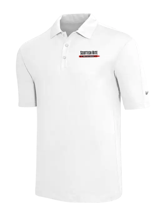 Nike White Tech Sport Dri-FIT Polo w/Scottish Rite for Children Logo