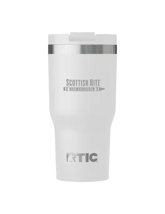 RTIC Essential 30 oz White Tumbler w/Scottish Rite for Children Logo