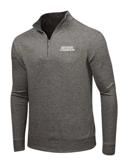 Charcoal Heather/Medium Heather Grey Interlock 1/4 Zip w/Scottish Rite for Children Logo