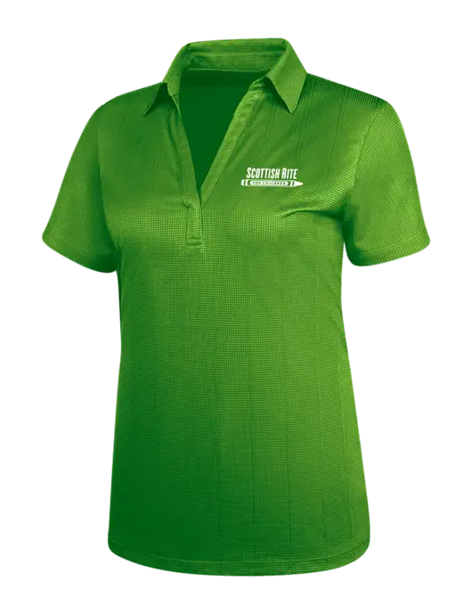Kelly Green Womens Performance Fine Jacquard Polo w/Scottish Rite for Children Logo