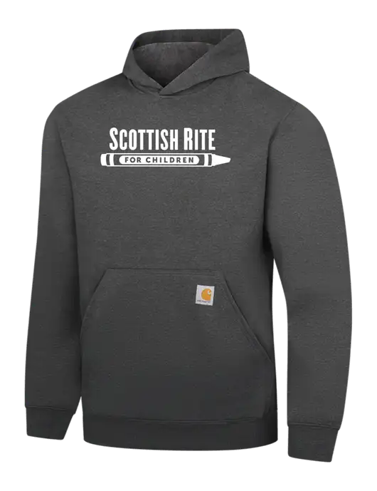Carhartt Dark Grey Heather Midweight Hooded Sweatshirt w/Scottish Rite for Children Logo