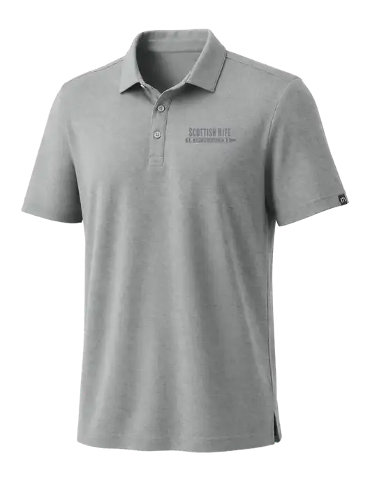 TravisMathew Medium Grey Heather Coto Performance Polo w/Scottish Rite for Children Logo