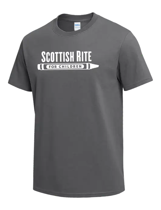 Medium Grey Heavyweight 6.1 oz T-Shirt w/Scottish Rite for Children Logo