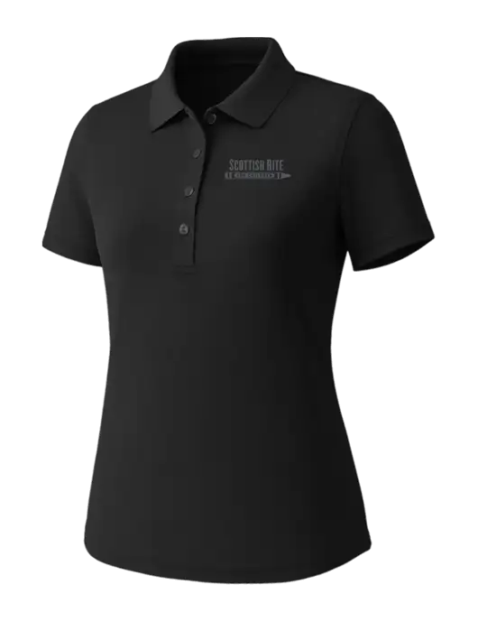 Callaway Womens Core Black Performance Polo w/Scottish Rite for Children Logo
