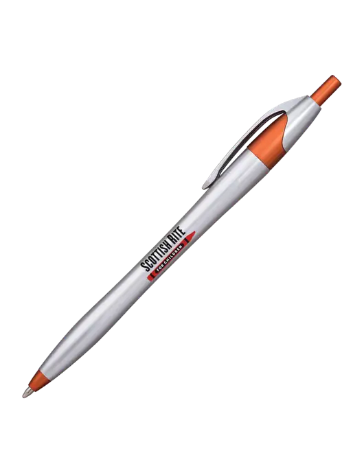 Novella Orange/Chrome Bright Pen - Blue Ink w/Scottish Rite for Children Logo