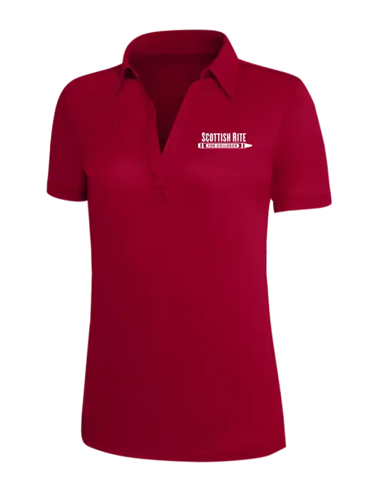Red Silk Touch Womens Performance Polo w/Scottish Rite for Children Logo