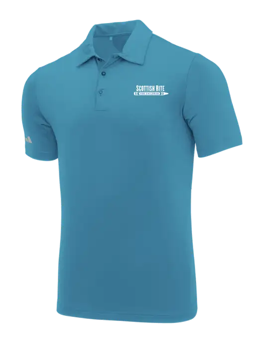 Adidas Sapphire Blue Ultimate Solid Polo w/Scottish Rite for Children Logo