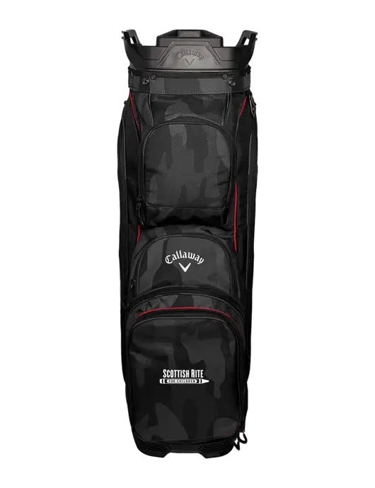 Callaway Org 14 Black Camo/Red Trim Cart Golf Bag  w/Scottish Rite for Children Logo
