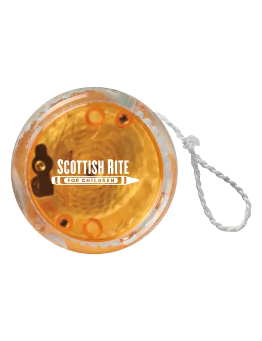 Orange Light Up Yo-Yo w/Scottish Rite for Children Logo