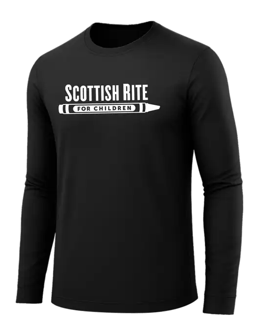 Long Sleeve Black PosiCharge Competitor Tee w/Scottish Rite for Children Logo