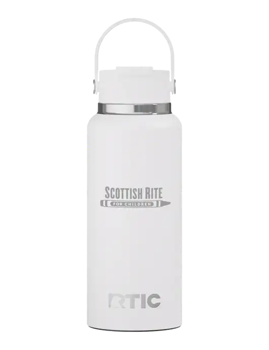 RTIC Outback 32 oz White Bottle w/Scottish Rite for Children Logo