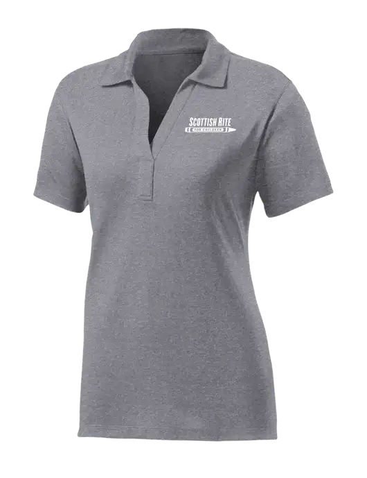 Womens Medium Grey Heather Contender Polo w/Scottish Rite for Children Logo