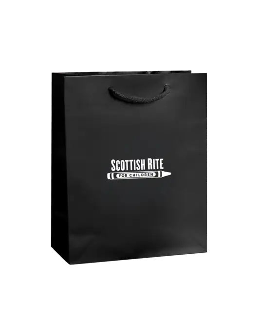 Black Gift Bag Gloss 8x10 w/Scottish Rite for Children Logo