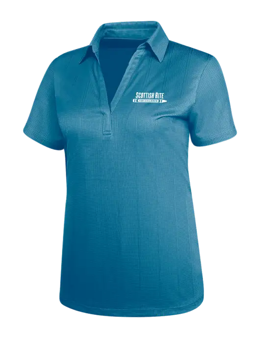 Carolina Blue Womens Performance Fine Jacquard Polo w/Scottish Rite for Children Logo