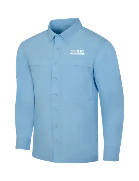 Light Blue Long Sleeve UV Daybreak Shirt w/Scottish Rite for Children Logo