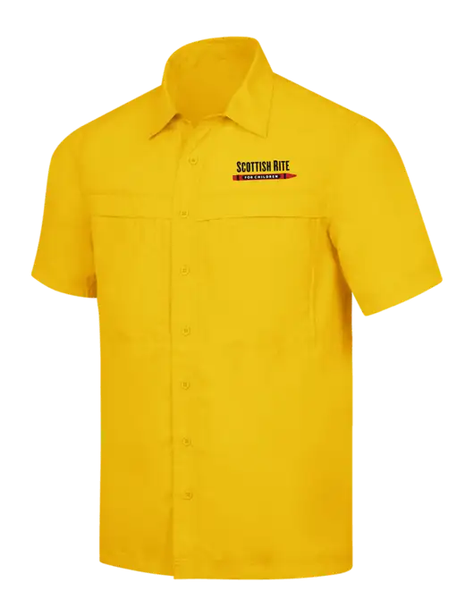 Yellow Gold Short Sleeve UV Daybreak Shirt w/Scottish Rite for Children Logo