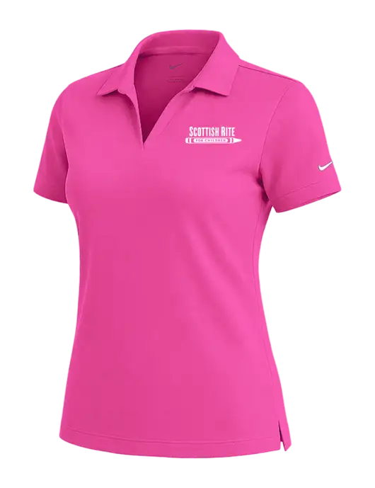 NIKE Fuchsia Womens Dri-Fit Micro Pique Polo w/Scottish Rite for Children Logo