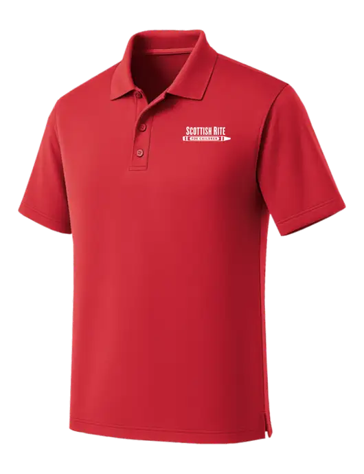 Red Dry Zone UV Micro Mesh Polo w/Scottish Rite for Children Logo