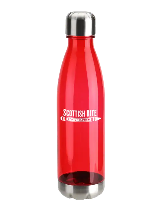 Bayside Tritan Red 25 oz Bottle with Stainless Base and Cap w/Scottish Rite for Children Logo