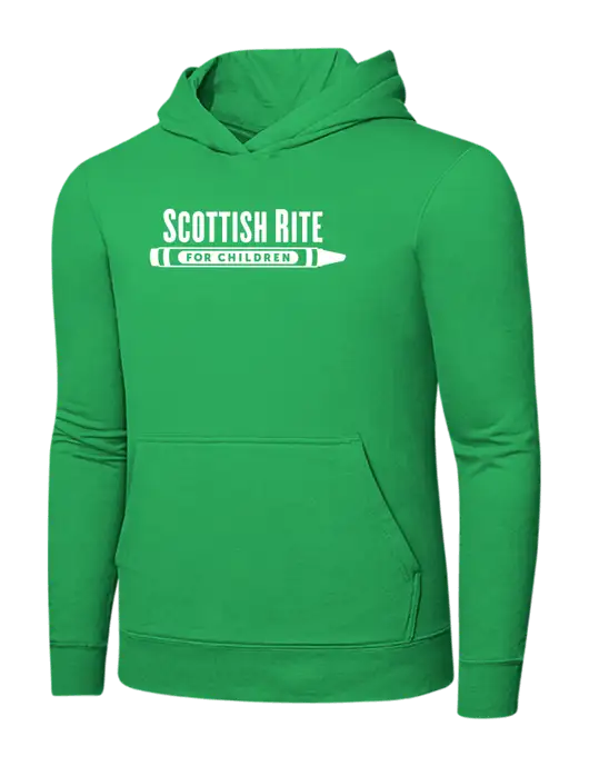Light Kelly Green 7.8 oz Ring Spun Hooded Sweatshirt w/Scottish Rite for Children Logo