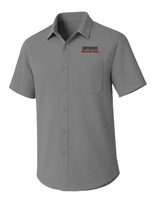 Light Grey Short Sleeve UV Dockside Shirt w/Scottish Rite for Children Logo