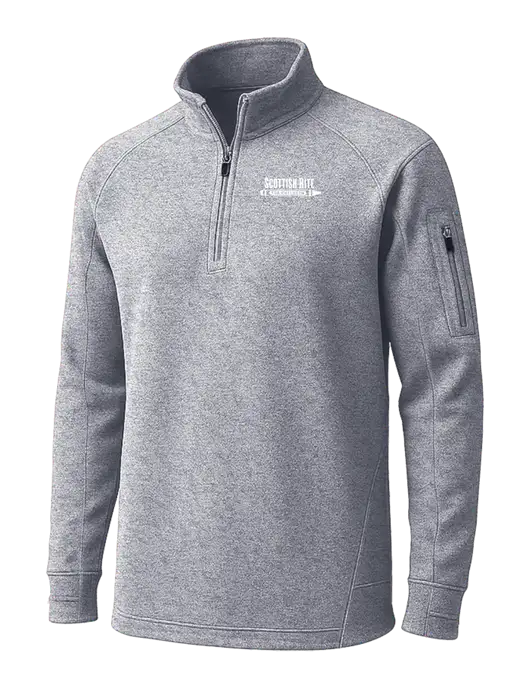 Grey Heather Tech Fleece 1/4 Zip Pullover w/Scottish Rite for Children Logo