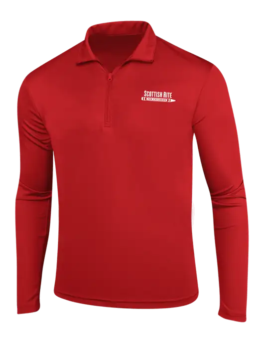 Red PosiCharge Competitor 1/4 Zip Pullover w/Scottish Rite for Children Logo