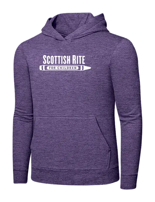 Heather Purple 7.8. oz Ring Spun Hooded Sweatshirt w/Scottish Rite for Children Logo