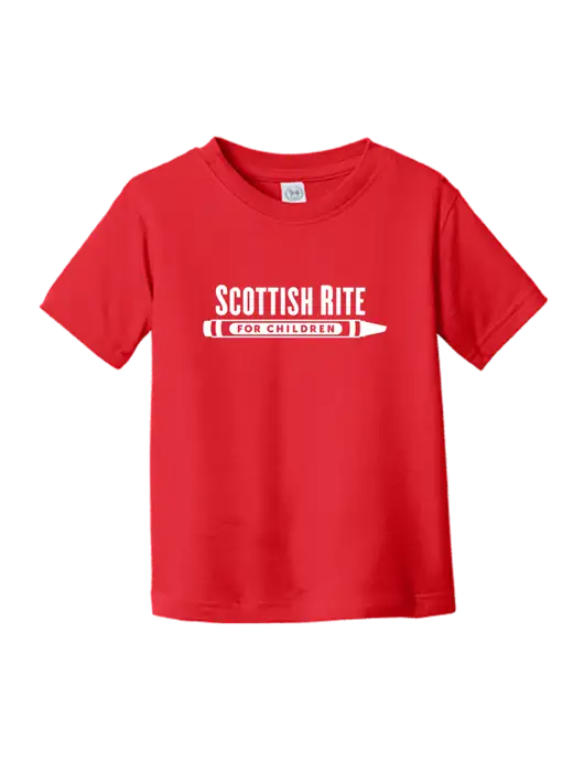 Rabbit Skins Red Toddler Fine Jersey Tee w/Scottish Rite for Children Logo