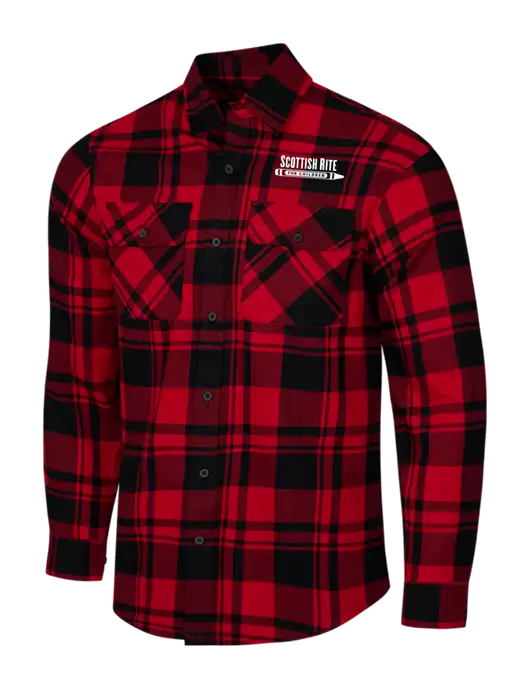 Red/Black Plaid Flannel Shirt w/Scottish Rite for Children Logo