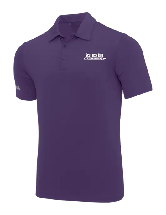 Adidas Purple Ultimate Solid Polo w/Scottish Rite for Children Logo