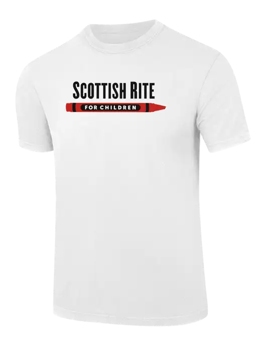 Comfort Colors 6.1 oz White Heavyweight Ring Spun T-Shirt w/Scottish Rite for Children Logo